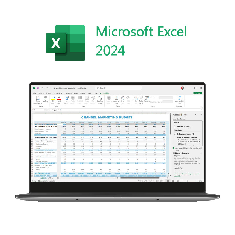 مایکروسافت آفیس 2024 خانه و کسب و کار PC/Mac Bind کار خود را به سطح بعدی ببرید
